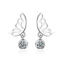 New Simple Butterfly Wing Zircon Drop Earrings For Women Trend Creative Jewelry Party Gift Oorbellen SAE154 2024 - buy cheap