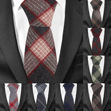 Corbata a cuadros para hombre, corbatas clásicas ajustadas de algodón para boda, negocios, Invierno 2024 - compra barato