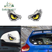 EARLFAMILY 10cm x 8cm 2x Funny 3D Eagle Eyes Car Stickers Truck Head Engine Rearview Mirror Window Cover Door DIY Decal Graphics 2024 - buy cheap