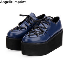 Angelic imprint woman mori girl lolita cosplay punk shoes lady high heels pumps women princess dress party shoes lace up 34-44 2024 - buy cheap