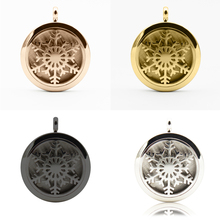 Snowflake Stainless Steel Magnet Aromatherapy Essential Oil Locket Jewelry Gift Perfume Diffuser Pendant Necklace with 6pcs Pads 2024 - buy cheap