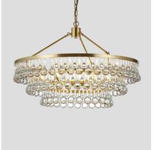 American drop glass chandelier round golden black living room dining room model room engineering lights 2024 - buy cheap