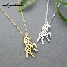Cxwind New Unicorn Necklaces for Women Fashion Jewelry Tiny Brushed Cut Out Unicorn Pendant Necklace Statement Collar Bijoux 2024 - buy cheap
