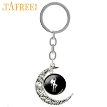 TAFREE Pole Dance Silhouette Keychain Hot Sale  Key Chain For Keys Moon Shape Men Woman Key Ring Gift Jewelry T489 2024 - buy cheap