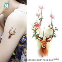 Body Art waterproof temporary tattoos paper for women and men 3d simple deer design small arm tattoo sticker wholesales RC2316 2024 - buy cheap
