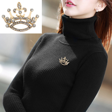 Newest Arrival Fashion Crown Brooch Jewelry Rhinestone Queen Crown Gold Color Alloy Brooches For Women Gift Wholesale 2024 - buy cheap