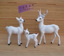 3 pieces a families new simulation deer model toys resin&fur white deer dolls gift 1574 2024 - buy cheap