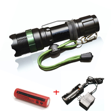 Portable Led Flashlight CREE Q5/XM-L T6 Flashlight With Keychain Zoomable Cree Torch Light AC110V-240V Recharger+1x18650 Battery 2024 - buy cheap