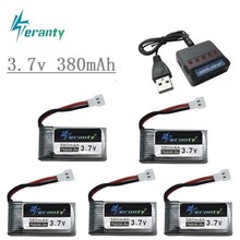 3.7V 380mAh Lipo Battery and ( 5 in 1 ) Charger For Hubsan X4 H107 H107L H107D JD385 JD388 Spare Parts 3.7v RC Drone Battery 2024 - buy cheap