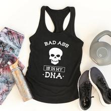Vest Bad Ass Is In My DNA Tank Tops Casual Women's Racerback Graphic Funny Tanks Summer Sarcastic Sleeveless Gym Workout Shirt 2024 - compre barato