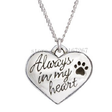 Ожерелье с подвеской «alway in my heart» в виде собачьей лапы 2024 - купить недорого
