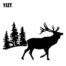 YJZT 17,2 см * 10,9 см, олень в дереве, украшение для автомобильной двери, наклейка, черный/серебряный цвет 2024 - купить недорого