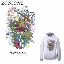 ZOTOONE Cool Pretty Flamingo Patch for Clothes T Shirt Ironing on Patches Stickers DIY Heat Transfer Accessory Washable Applique 2024 - buy cheap