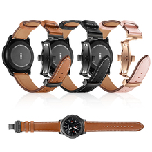 Correa de cuero con cierre de mariposa para Samsung Galaxy Watch, pulsera activa de 20mm, 22mm, 46mm y 42mm para Gear Sport S3 S2 Classic 2024 - compra barato