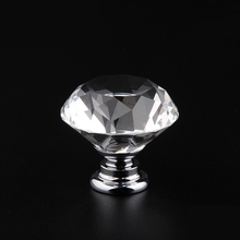 Crystal Glass Knobs 20-40mm Diamond Shape Design Cupboard Drawer Pull Kitchen Cabinet Door Wardrobe Handles Hardware Furniture 2024 - buy cheap