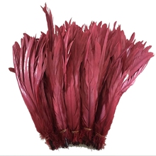 500pcs Burgundy dyed14-16" Loose Rooster tail feather DIY feather clothing jewelry accessories / wedding Party performance 2024 - buy cheap