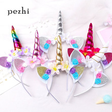 New Girls Cute Unicorn Flower Cat Ears Headbands Children Headwear Photo Props Party Hair Hoop Hairbands Kids Hair Accessories 2024 - buy cheap