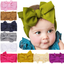 1pcs Big Bow Baby Headwrap, Top Knot Baby Headbands, Adjustable Bow Turban headband Over Size Toddler Girls Hair Accessories 2024 - buy cheap
