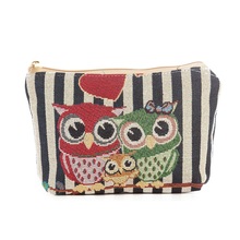 Miyahouse Canvas Cosmetic Bag Women Make UP Bag Small Travel Beauty Organizer Pouch For Female Cartoon Owl Printed Makeup Pouch 2024 - buy cheap