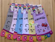 Calcetines de algodón con dibujos de gato para mujer, calcetín informal, a la moda, 6 colores, 10 par/lote 2024 - compra barato