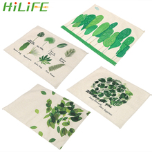 HILIFE 43*32cm Placemat Green Leaves Pattern Western Pad Kitchen Tools Dining Table Mat Table Decoration Bowls Coasters 2024 - buy cheap