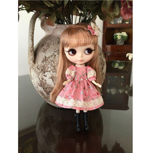 1PCS High Quality Pink Floral Princess Dress for Blyth, Licca, Azone, Pullip, 1/6 BJD Doll  Clothes Accessories 2024 - buy cheap