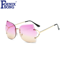 FOENIXSONG Fashion Women Shield Sunglasses UV400 Gradient Eyewear Unisex Brand Design Men Sun Glasses Ladies Gafas Oculos de Sol 2024 - buy cheap