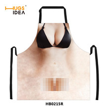  Sexy Naked 3D Print Kitchen Aprons Waterproof Cooking BBQ Apron for Women Men Home Cleaning Sleeveless Anti-oil Apron 2024 - buy cheap
