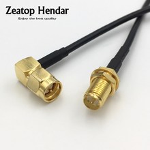 1Pcs RG174 Cable Right Angle SMA Male Plug to RP-SMA Female Jack RF Coaxial Pigtail Connector 10CM 15CM 20CM 30CM 50CM 1M 2M 2024 - buy cheap