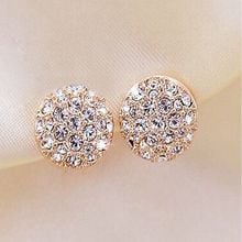 Simple New Fashion Design Rhinestones Crystal Stud Earrings Piercing Ear Studs for Women Wedding Party Gift Fashion Jewelry 2024 - buy cheap