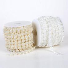 1 Катушка 10 мм форма цветка ABS жемчужная гирлянда торта обшивка ленты для шитья свадьбы вечеринки центральным украшением 2024 - купить недорого