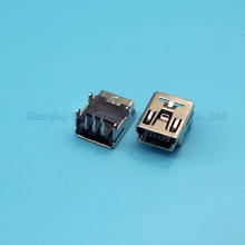 200 pcs V3 5pin 90 graus Mini USB Jack feminino soquete do conector Mini 5 P USB 4 pés 2024 - compre barato