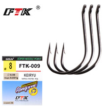 FTK High-carbon steel Barbed Hook  Size 8Pcs-10Pcs/Pack size 3#-14# Carp Hooks Super Needle Point  KEIRYU For Fishing Tackle 2024 - buy cheap