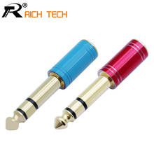 2PCS Audio Connector Adapter 6.35mm Stereo Male Plug to 3.5mm Stereo Female Jack Gold Plated High quality Blue&Red in 1 pair 2024 - buy cheap