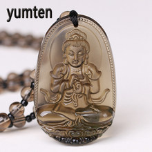 Brown Crystal Buddha Eight Patron Saint Pendant Necklace Tibetan Buddhism Male and Female Amulet Disaster Prevention Protection 2024 - buy cheap