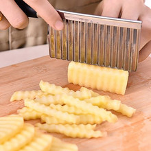 Stylish Design kitchen Knives Potato Wavy Edged Tool Stainless Steel Kitchen Gadget Vegetable Fruit Cutting Potaton Cutters A10 2024 - buy cheap