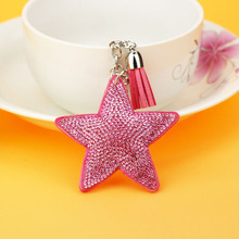 New fashion!Key Chain Accessories Tassel Key Ring PU Leather Star Car Keychain Jewelry Bag Charm 2024 - buy cheap