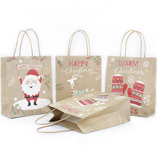 Christmas kraft paper gift bag with handle/shopping bags/Christmas Santa Claus elk candy packing bag/Excellent quality paper bag 2024 - buy cheap