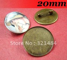 Antique bronze 300piece/lot 20mm Round Cameo Cabochon Setting Brooches Blanks and Base with Safety pin 2024 - buy cheap