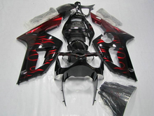 Kit de carenado negro ZX6R 2003 2004 para Kawasaki Ninja 03 04, carenados para traje de 100% (+ llamas rojas) k67 2024 - compra barato