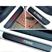 for Nissan X-TRAIL Parts Accessories 4PCS carbon fiber vinyl sticker Car Door Sill Scuff Plate 2024 - buy cheap