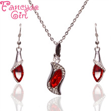 Fancyde Girl Fashion Horse Eye Crystal Jewelry Sets Wholesale Silver Plated Earrings Necklace Set For Women Free Shipping 2024 - buy cheap