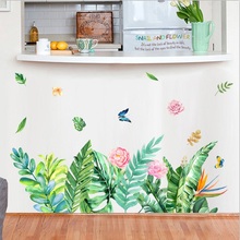 Tropical Tree Leaves flower Butterfly 3d Wall Stickers DIY Plant Wall Decals for Living Room kids Bedroom Decor Home Decor mural 2024 - buy cheap