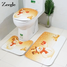 Zeegle-alfombrilla de baño de Navidad, juego de alfombra para baño, 3 uds., Europa, para ducha, antideslizante, alfombrilla para piso para Baño 2024 - compra barato