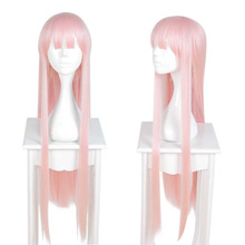 Sombreros de Cosplay DARLING In The FRANXX 02 para mujer, cabello sintético para Cosplay, Zero Two, 100cm, cabello sintético largo rosa 2024 - compra barato
