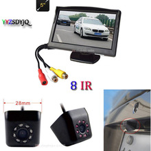 YYZSDYJQ Estacionamento De Vídeo Do Carro 5 "Color Digital TFT Monitor + 8 IR Night Vision Invertendo Backup Estacionamento Câmera Auto retrovisor 2024 - compre barato