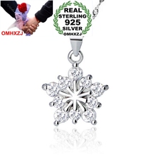OMHXZJ Wholesale Fashion Snowflake Woman Girl Christmas Gift Zircon 925 Sterling Silver Pendant Charms PE140 NO Chain Necklace 2024 - buy cheap