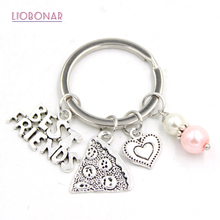 1PC New Arrival Stainless Steel Key Chain Alloy Pizza Best Friends Key Chain Keyring Friends Gifts for Men Women Jewelry 2024 - buy cheap