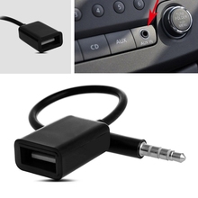 OOTDTY 3,5 мм штекер AUX аудио разъем USB 2,0 Женский конвертер кабель Шнур для автомобиля MP3 2024 - купить недорого