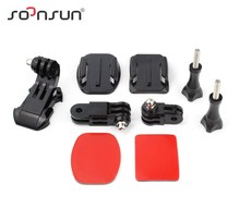 SOONSUN Helmet Mount Set J-Hook Buckle Base Straight Joint Mount for GoPro Hero 7 6 5 4 for SJCAM for Xiaomi Yi Go Pro Accessory 2024 - buy cheap